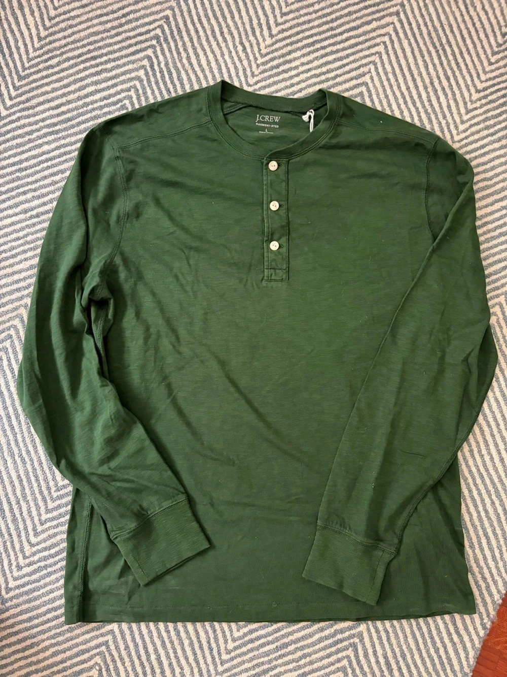 NWT J. Crew Men’s Large Forest Green Long-Sleeve Henley
